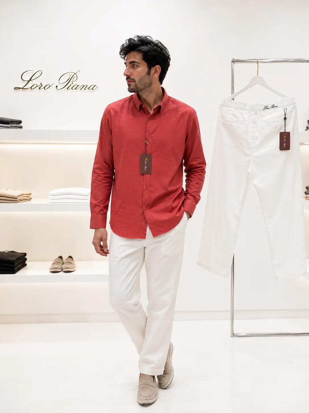 Loro Piana Rust White Italian Imported Combo