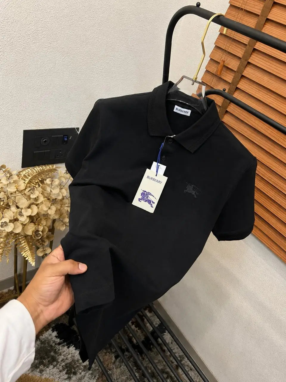 Burberr_y Logo Embroidered Imported Classic Polo T-shirt (DN 618)