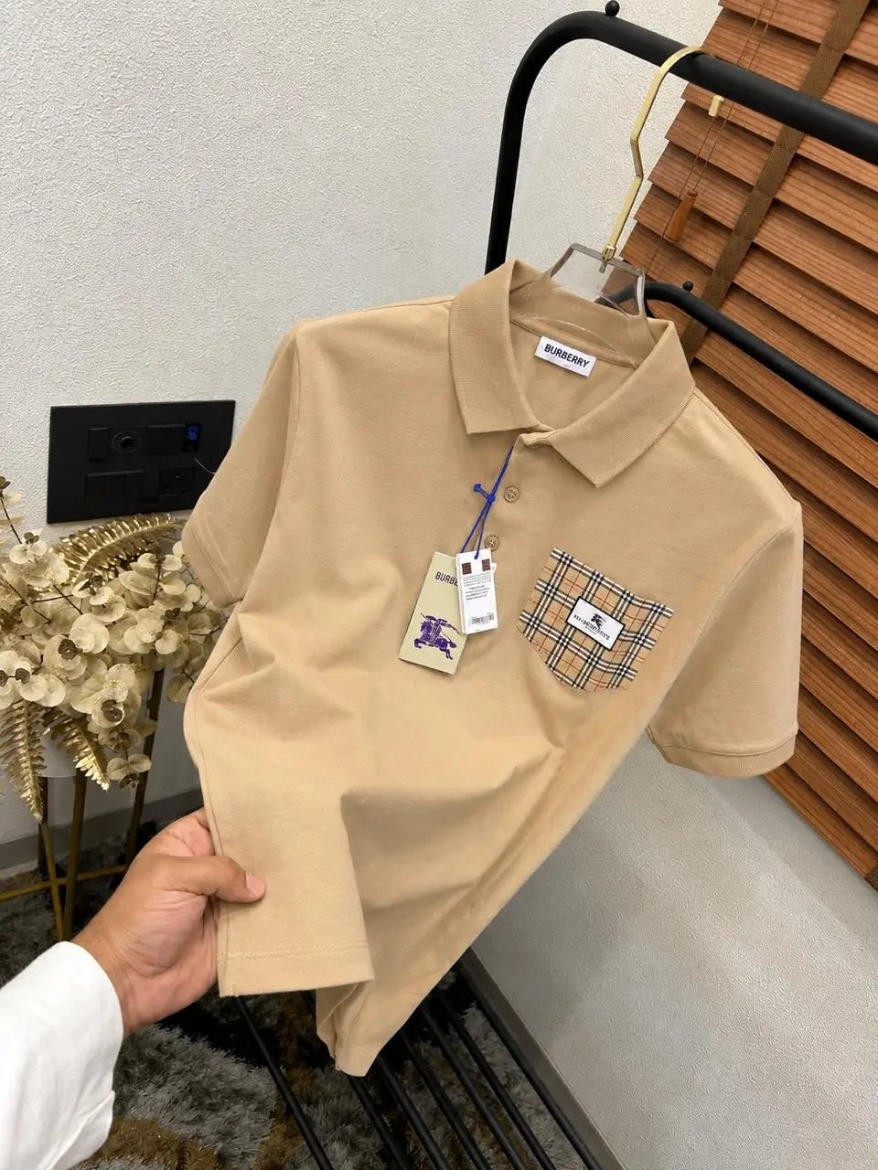 Burberr_y Signature Patched Imported Classic Polo T-shirt (DN 618)