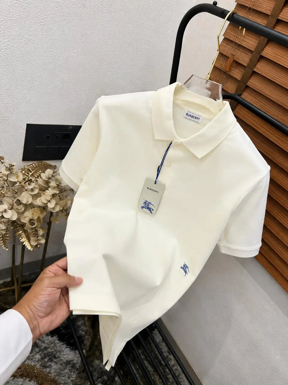 Burberr_y Logo Embroidered Imported Classic Polo T-shirt (DN 618)