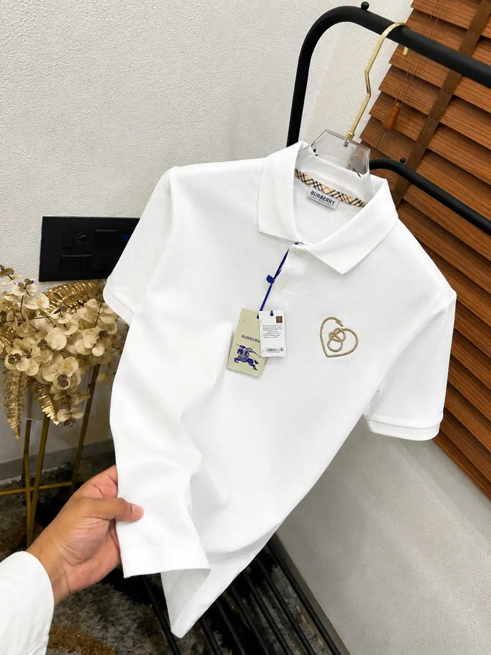 Burberr_y Logo Embroidered Imported Classic Polo T-shirt (DN 618)