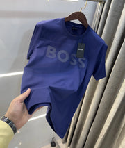 Hugo Bos s Blue Embroidery Logo Premium T-Shirt