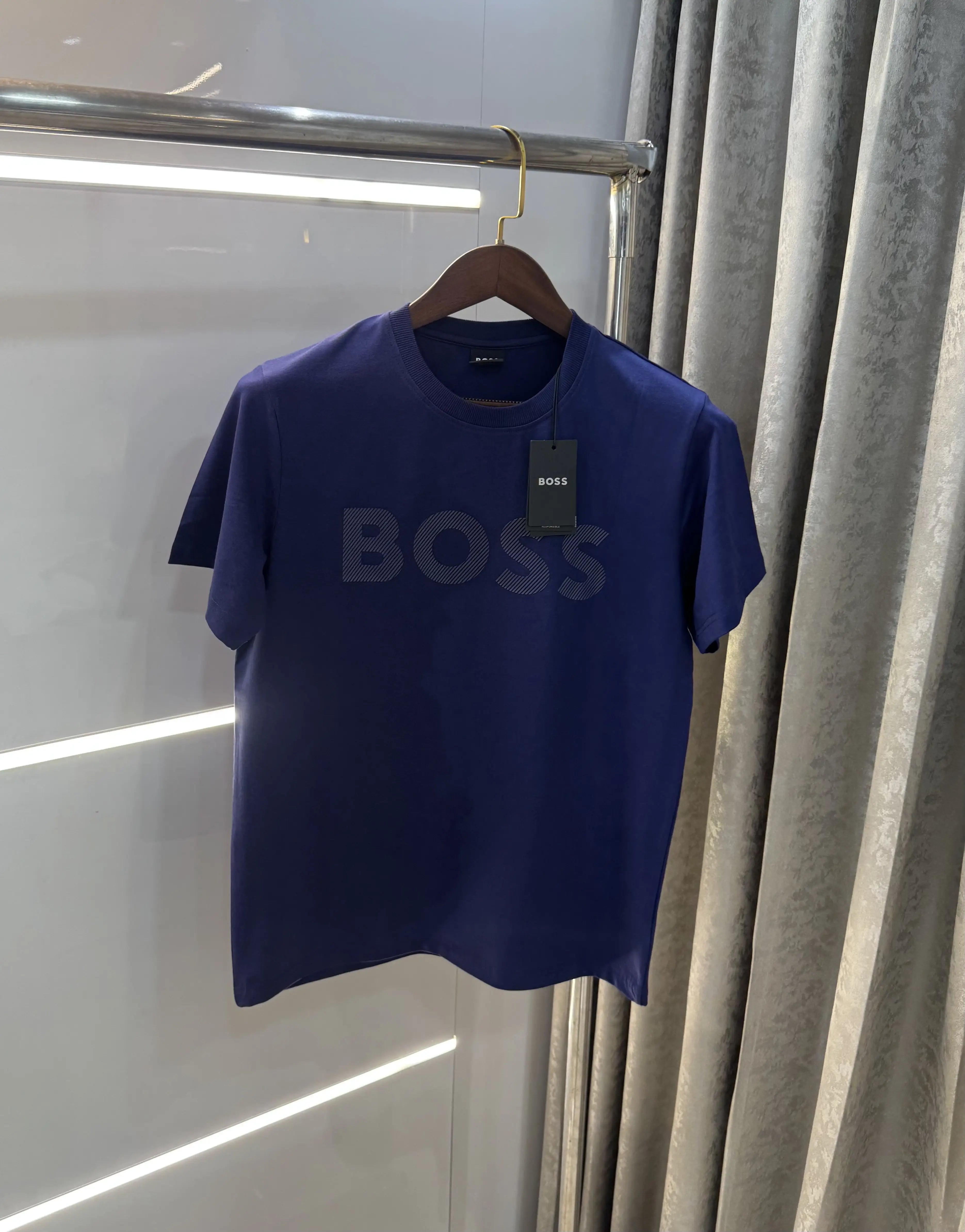 Hugo Bos s Blue Embroidery Logo Premium T-Shirt