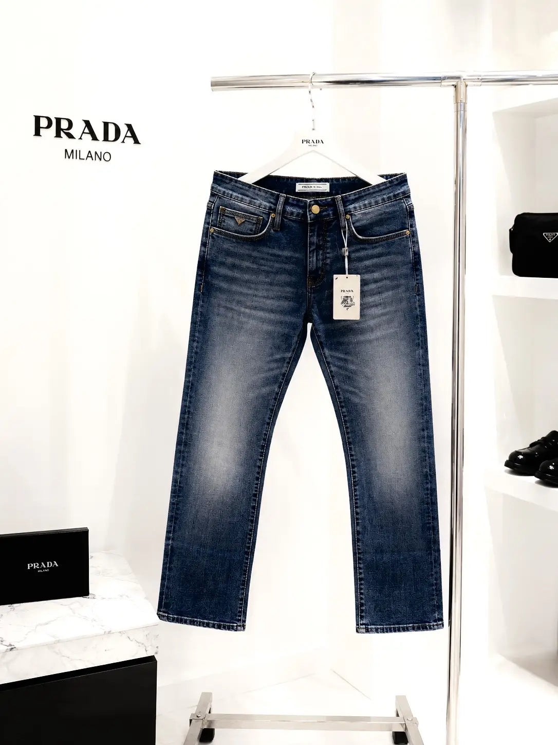 Prad a Milano Dark Blue Shade Imported Denim