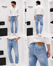Prad a Milano Sky Blue Shade Imported Denim