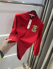 Superdr y Red Logo Work Premium Full Sleeve Polo T-Shirt